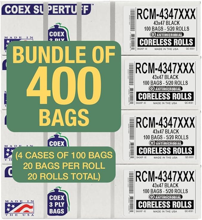 Aluf Plastics - 3 Ply Trash Bags, 56 Gallon, 2 Mil - Image 9