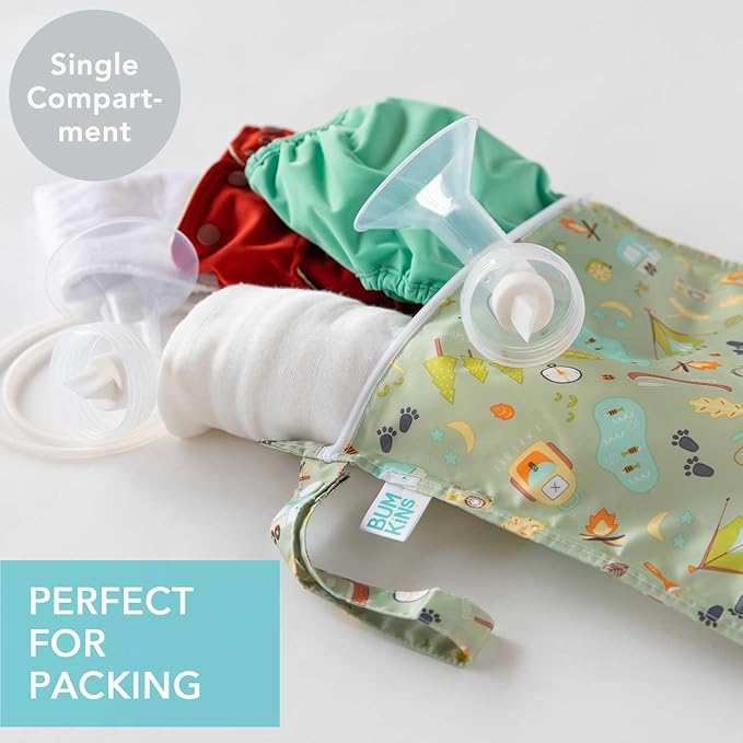 Bumkins Waterproof Wet Bag for Baby, Swim Suit, Cloth Diapers, Pump Parts - Image 2