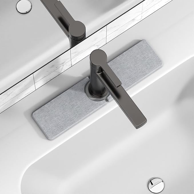 15.8" x 4" Stone Faucet Mat for Kitchen Sink, Quick Drying Diatomite Sink Tray by Unknown
