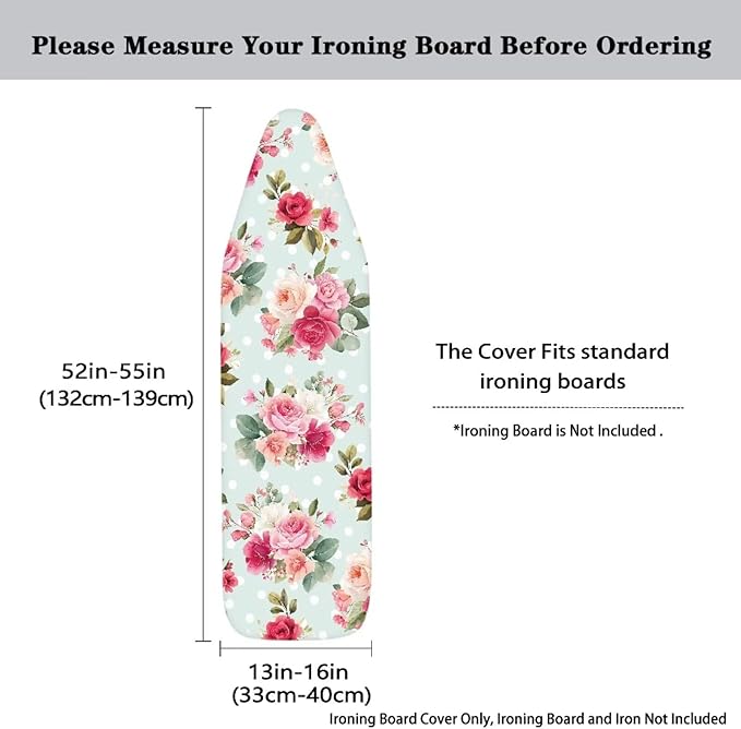 Flower Print Cover for Ironing Board 15x54 Inch Standard Size Flower Print Iron - Image 5