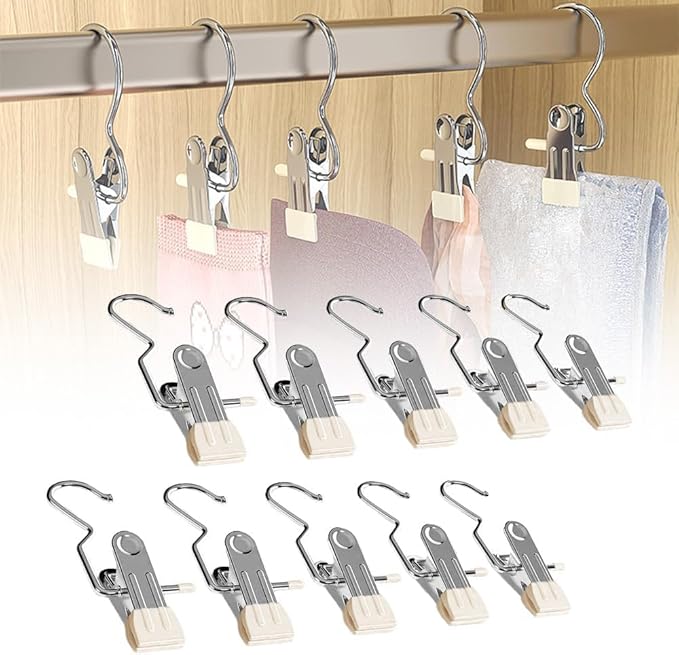 Space-Saving Stainless Steel Boot Hangers, Travel Hooks by Soputry