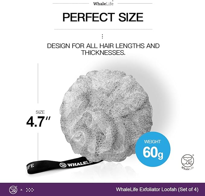Loofah Sponge Bath Sponge for Women Men 4 Pack - Image 6
