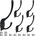 Aynoo 5 Pack Big Heavy Duty Three Prongs Coat Hooks, Wall Hooks, Wall Mounted by Aynoo