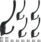 Aynoo 5 Pack Big Heavy Duty Three Prongs Coat Hooks, Wall Hooks, Wall Mounted by Aynoo