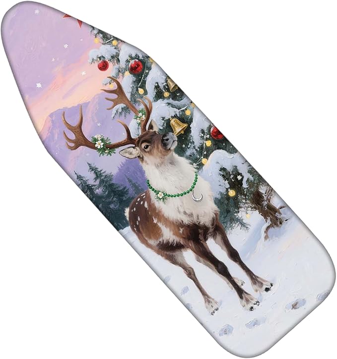 Nuxovilar Ironing Board Cover Winter Deer by Tree Pattern Polyester 15x54 Inches by Nuxovilar