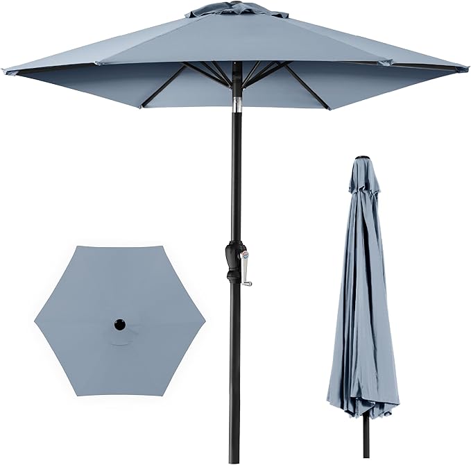 Best Choice Products 10ft Outdoor Table Compatible Steel Polyester Market Patio Umbrella w/Crank and Easy Push Button Tilt by BestChoiceProducts