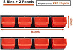 Wallmaster 8-Bin Storage Bins Garage Rack System 2-Tier Orange Tool Organizers - Image 2