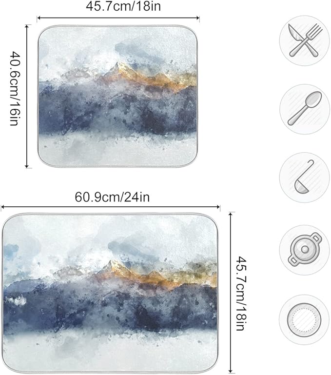 Absorbent Dish Drying Mat for Kitchen Counter - Image 3