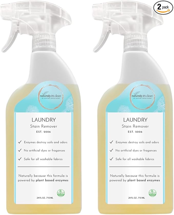 naturally It's clean Enzymatic Laundry Stain Remover Spray RTU 24 oz Bottles x by naturallyitsclean