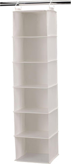Household Essentials 311312 Hanging Closet Organizer | 6-Shelves | Natural by HouseholdEssentials