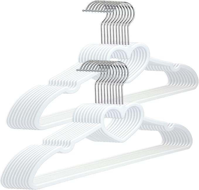 Plastic Hangers 20 Pack, Cute Clothes Hangers Ultra Thin Space Saving by ZRKFSR