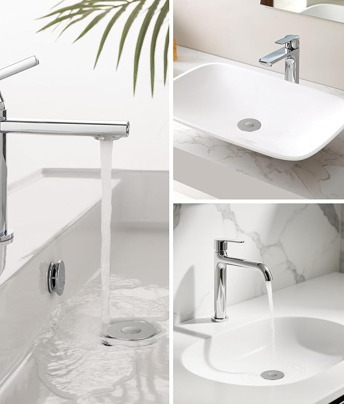 Bathroom Sink Stopper with Hair Catcher – Universal Pop-Up Drain Strainer - Image 7