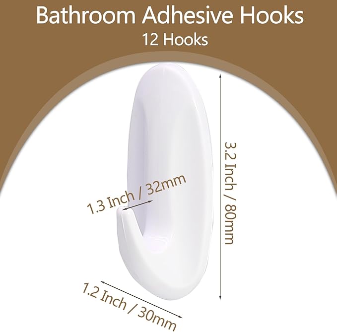 12 Pack Medium Utility Hooks, Holds up to 2.5 lb, Damage Free Hanging Hooks - Image 4