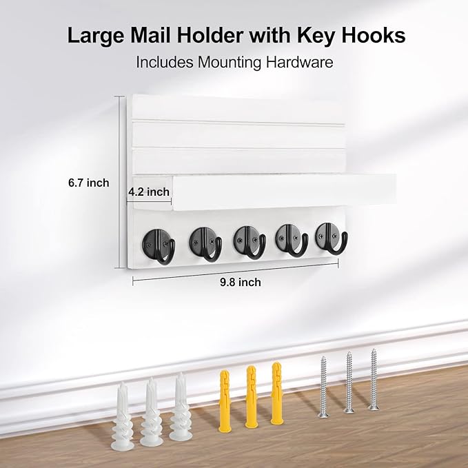 Key Holder for Wall, Decorative Key and Mail Holder - Image 7