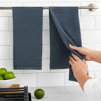 Serafina Home Slate Blue Gray Grey Kitchen Hand Dish Towels: Oversized 28" x 18" - Image 6