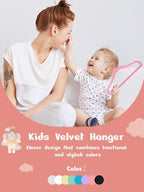 HOUSE DAY 11 Inch Velvet Baby Hangers 50 Pack Lt-Pink, Premium Kids Hangers - Image 9