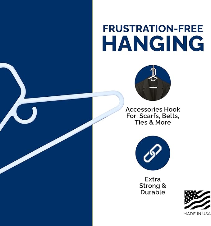 Ultra Heavy Duty Plastic Hangers, Made in USA, 28 Pack - Image 5