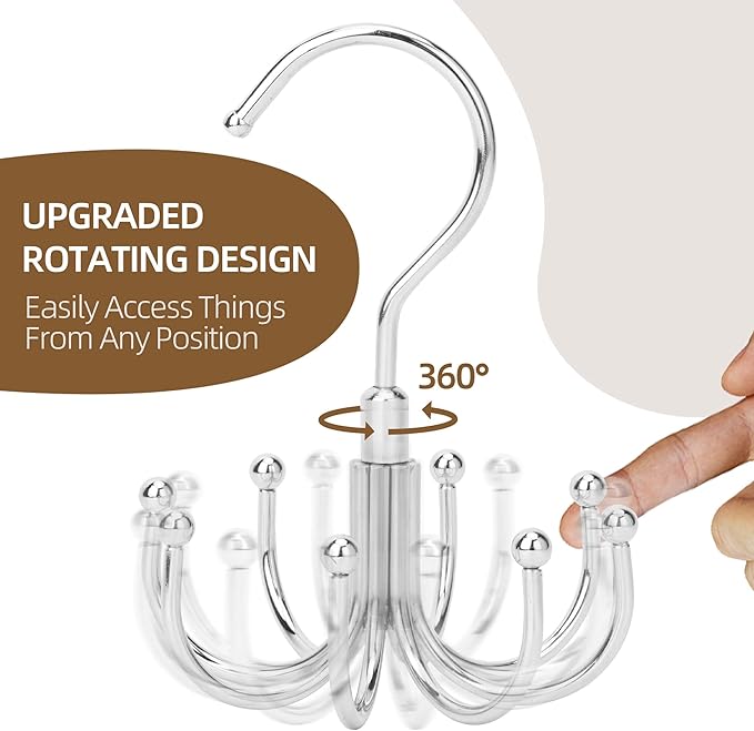 ZEDODIER Belt Hanger, 2 Pack Rotatable Belt Rack Closet Accessories Organizer - Image 2