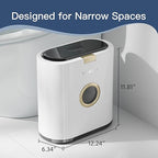 Bathroom Small Trash can with lid, 3.4 gallon/13 Liter Ultra-Thin Plastic Trash - Image 2