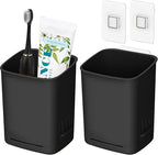 2 Packs Wall Mounted Toothbrush Holders, Self Adhesive Bathroom Toothbrush Wall by First-zgel