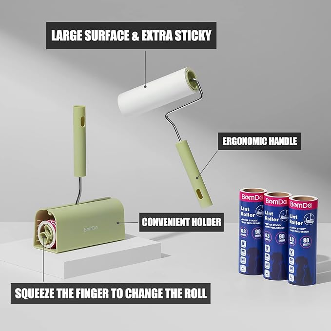 Extra Sticky Large Surface Lint Roller, 6.3'' Giant Lint Roller - Image 2