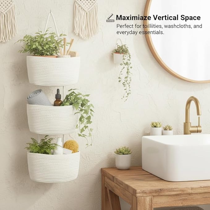 Over the Door Hanging Basket, Decorative Hanging Basket Storage, Organizing - Image 6
