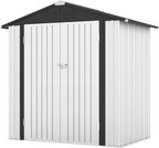 Patiowell 6x4 FT Outdoor Storage Shed, Garden Tool Storage Shed with Sloping Roof and Double Lockable Door, Outdoor Shed for Garden Backyard Patio Lawn,White - Image 2