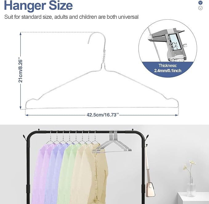 SPECILITE Metal Wire Hangers 100 Pack, Bulk - Image 6