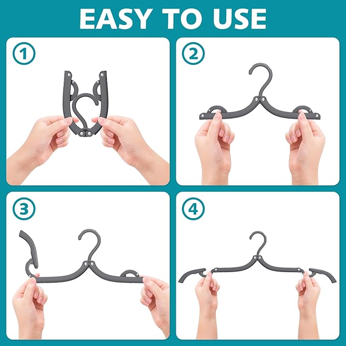 30 Pcs Travel Hangers Portable Foldable Travel Hanger Organizer, Plastic Cruise - Image 5