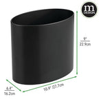 mDesign Stainless Steel Metal Oval Trash Can, 7.9 Liter/2.09 Gallon Wastebasket - Image 4