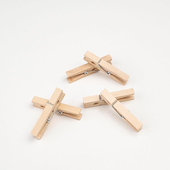 Wooden Clothes Pins, Natural Wood, 50 Pack, 1.8 Inch, Wooden Rust Resistant - Image 5