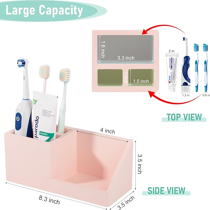 Diatomite Toothbrush Holders for Bathrooms, Quick Dry Electric Tooth Brush and - Image 6