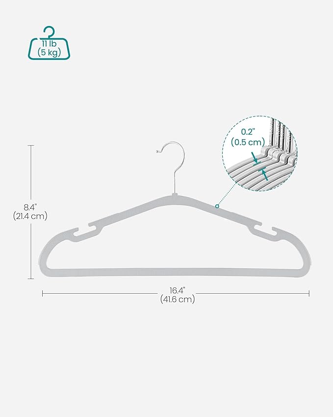 SONGMICS Clothes Hangers 50 Pack, Heavy-Duty Plastic Hangers, Coat Hangers - Image 5