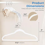 Smartor White Velvet Hangers 50 Pack, Non Slip Clothes Hangers - Image 5