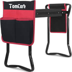 TomCare Garden Kneeler Seat Garden Bench Garden Stools Foldable Stool with Tool Bag Pouch EVA Foam Pad Outdoor Portable Kneeler Christmas Gardening Gifts for Women Men,Large 21.65"x10.62"x18.89",Black by TomCare