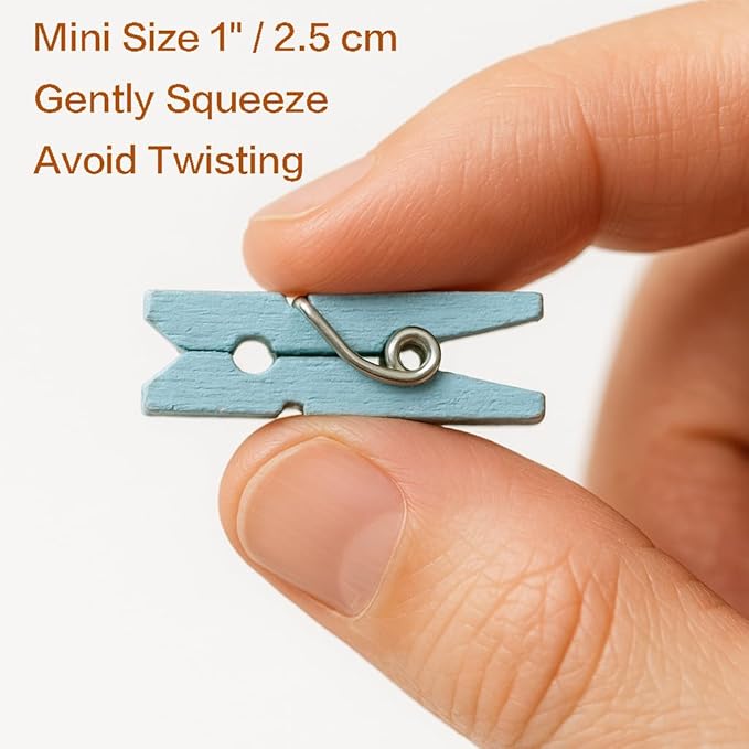 LWR CRAFTS Wooden Mini Clothespins 100 Per Pack 1" 2.5cm - Image 2