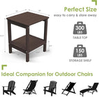 GREENVINES Outdoor Rocking Chair Set | 3-Piece | Dark Brown Wood Grain | 2 Rocking Chairs with 1 Side Table | Porch Rocker | HDPE Plastic | Patio Furniture Sets - Image 5