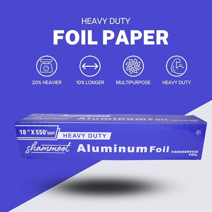 Extra Heavy Duty Aluminum Foil Roll 18" x 550 Sq Ft | Commercial Grade tin foil - Image 3