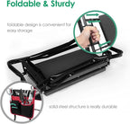 TomCare Garden Kneeler Seat Garden Bench Garden Stools Foldable Stool with Tool Bag Pouch EVA Foam Pad Outdoor Portable Kneeler Christmas Gardening Gifts for Women Men,Large 21.65"x10.62"x18.89",Black - Image 5