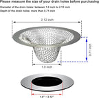 1.0" Small Drain Strainer, Sink Drain Hair Catcher, Bathroom Sink Drain Strainer - Image 2