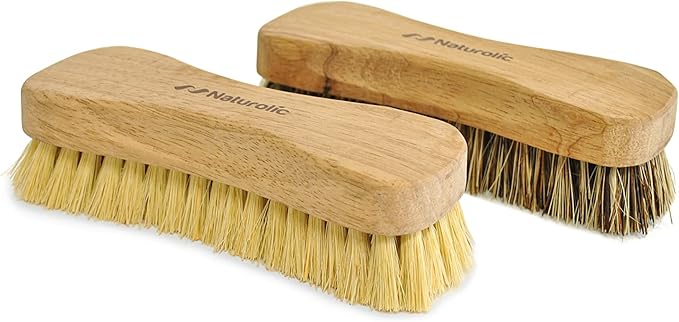 All-Natural Wooden Scrub Brush Set | Wooden Handle | Tampico and Palmyra by Naturolic