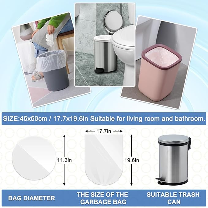 XUXRUS Bathroom Small Trash Bags 3 Gallon Garbage Bags - Image 3