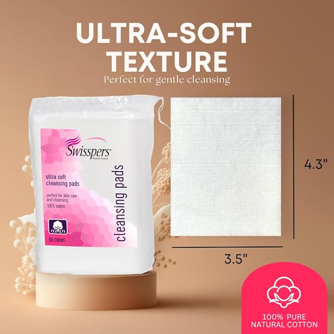 Swisspers Premium Facial Cleansing Pad, 100% Cotton, Ultra Soft, Extra Large - Image 4