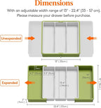 Lifewit Utensil Organizer for Kitchen Drawers, Expandable Cooking Utensil Tray - Image 2