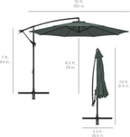 Best Choice Products 10ft Offset Cantilever Hanging Market Patio Umbrella, 8 Sturdy Ribs, Easy Adjustment - Slate - Image 7