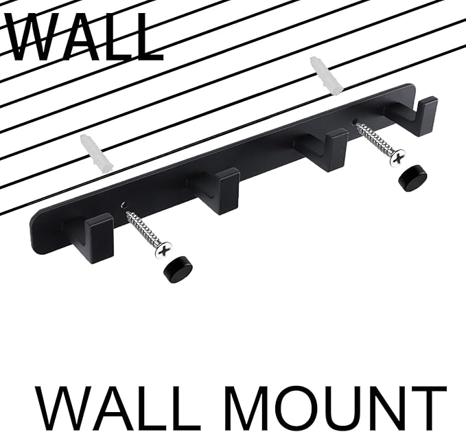 Coat Rack, Heavy Duty Stainless Steel 4 Tri Coat Hook Hanger, Wall Mounted - Image 6