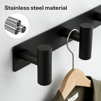 Black Wall Mounted Coat Rack – 5 T-Shaped Towel Rack - Image 2