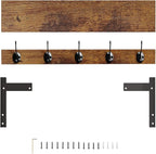 Coat Rack with Wall Mount, 23 Inch Long Entryway Wall Shelf with Hooks - Image 9