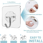 Wall Hooks - 33 lbs Max, Transparent, Waterproof & Oilproof - Heavy Duty - Image 5