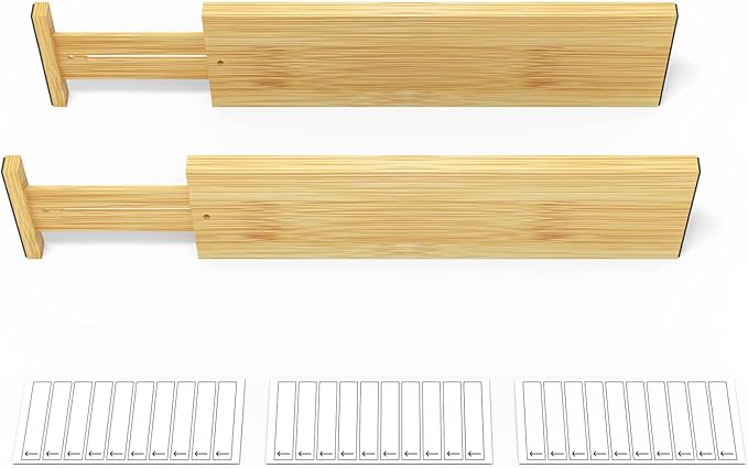 SpaceAid 4“ High Bamboo Deep Drawer Dividers by SpaceAid